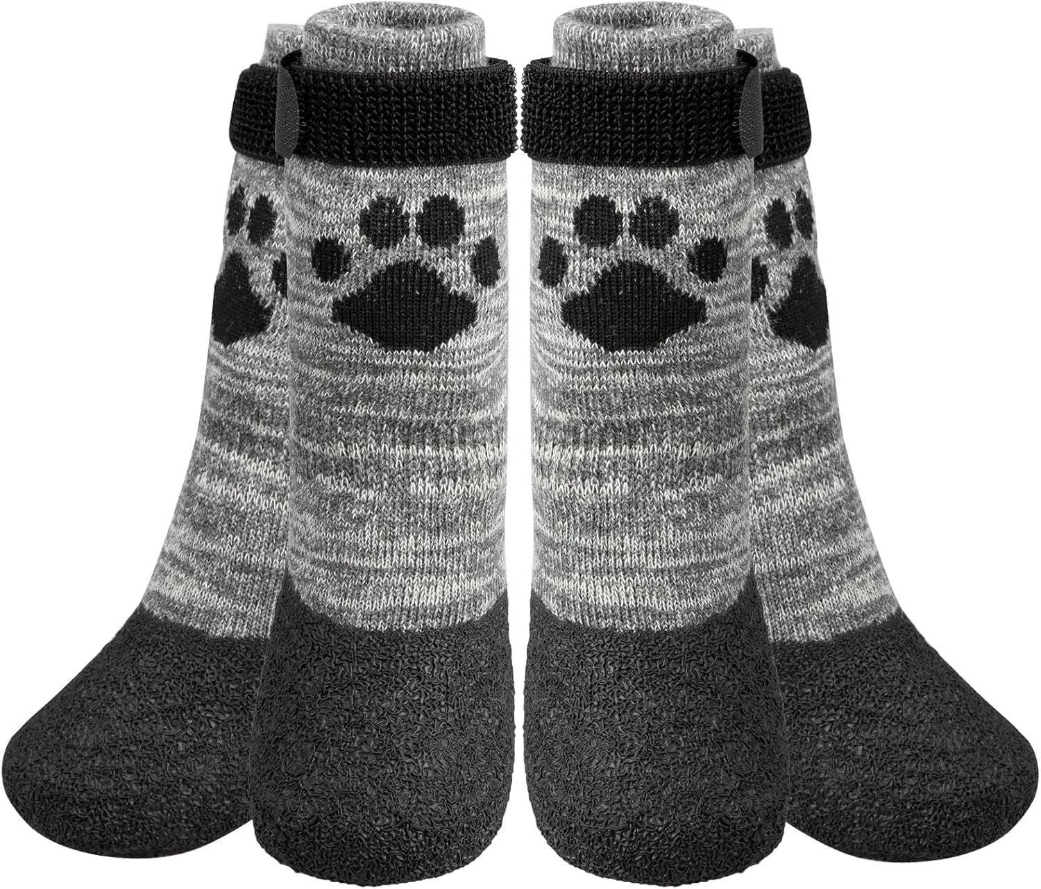 KOOLTAIL Anti Slip Dog Socks for Hot/Cold Pavement to Prevent Licking Paws,Booties for Hardwood Floors,Traction Rain Dog Boots&Paw Protectors Shoes with Grip for Outside Small Medium Large Senior Dogs