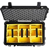 Pelican 1510 Case with Padded Dividers (Black) | Multi-purpose hard shell case for camera, drone, equipment, gear
