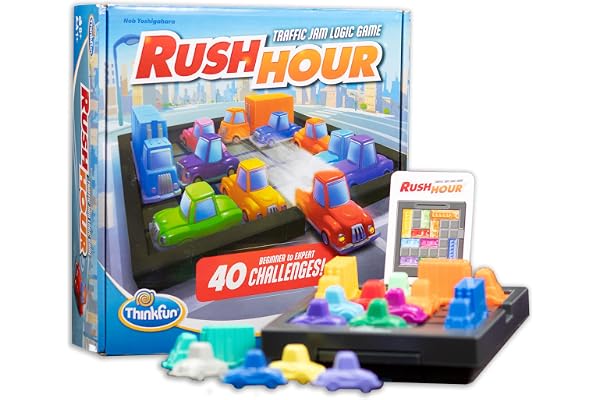 ThinkFun Rush Hour Traffic Jam Logic Game - Engaging STEM Toy for Kids Age 8 and Up - Enhances Reasoning & Planning Skills - MESH Accredited - 20+ Awards - Trusted Worldwide Seller for Over 20 Years