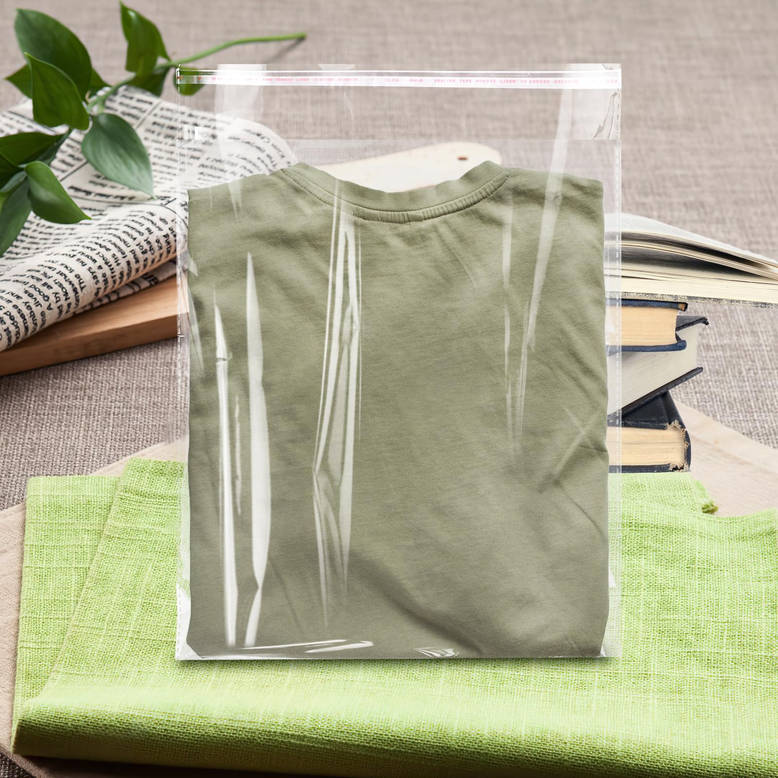 Cellophane Bags, 70 Pcs Resealable Clear Poly Bags for Clothes, Shirt Bag, Decorative Wrappers, Party Favors & Artwork(12x16)