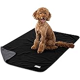 PetAmi Waterproof Dog Blanket for Medium Large Pets Dogs Cats, Pet Couch Cover Protector for Furniture, Reversible Washable Soft Fleece Cat Blanket for Bed Couch Sofa, 40x60 (Black/Gray)