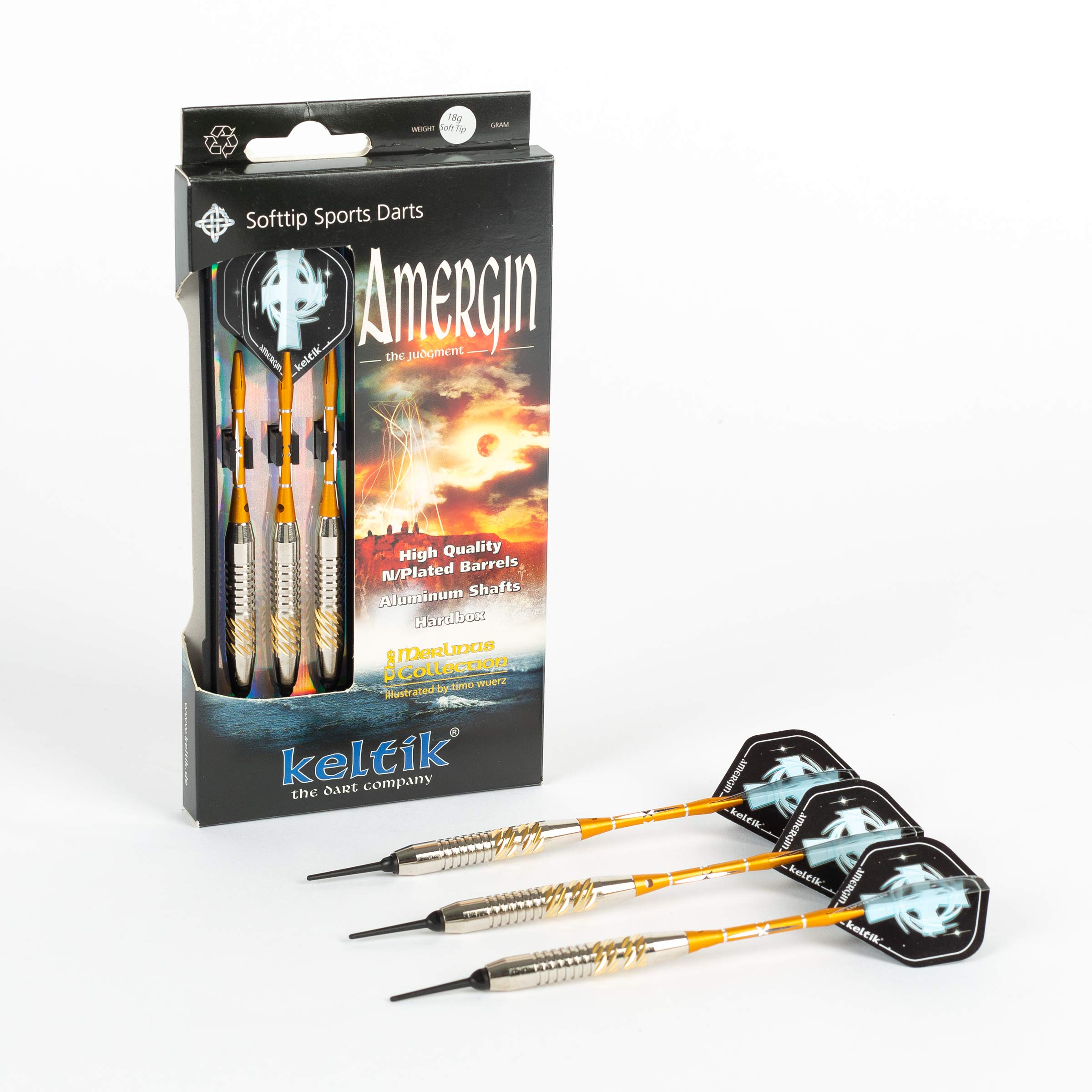 Amergin Celtic Billiard, Bowling, Dart & More Soft Dart Set 16 g, 18 g Soft Darts, Soft darts, 661973, Silver, 18 g