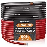 InstallGear 4 Gauge Wire - 50 feet 4 AWG Battery