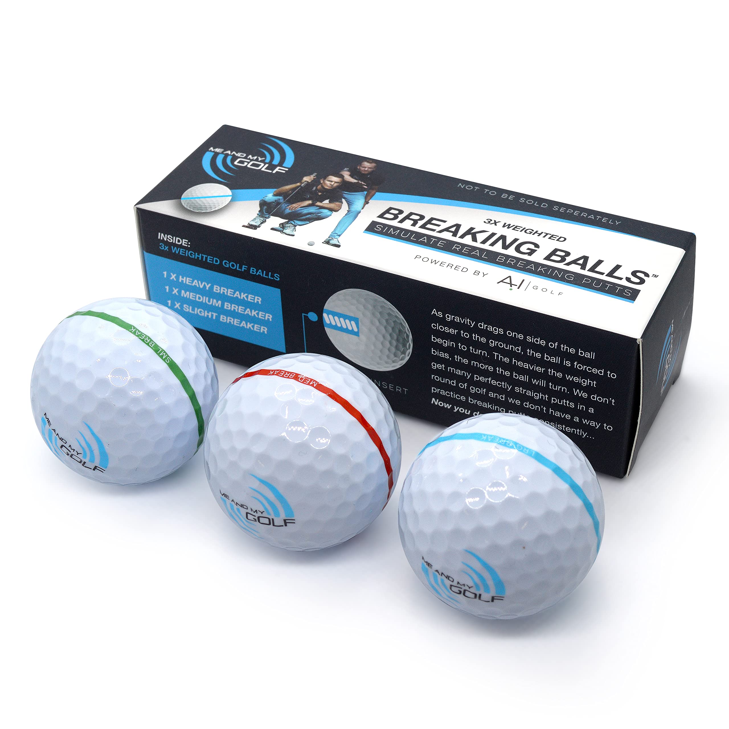 ME AND MY GOLF Breaking Balls - Simulate Real Breaking Putts with Practice Golf Balls, White