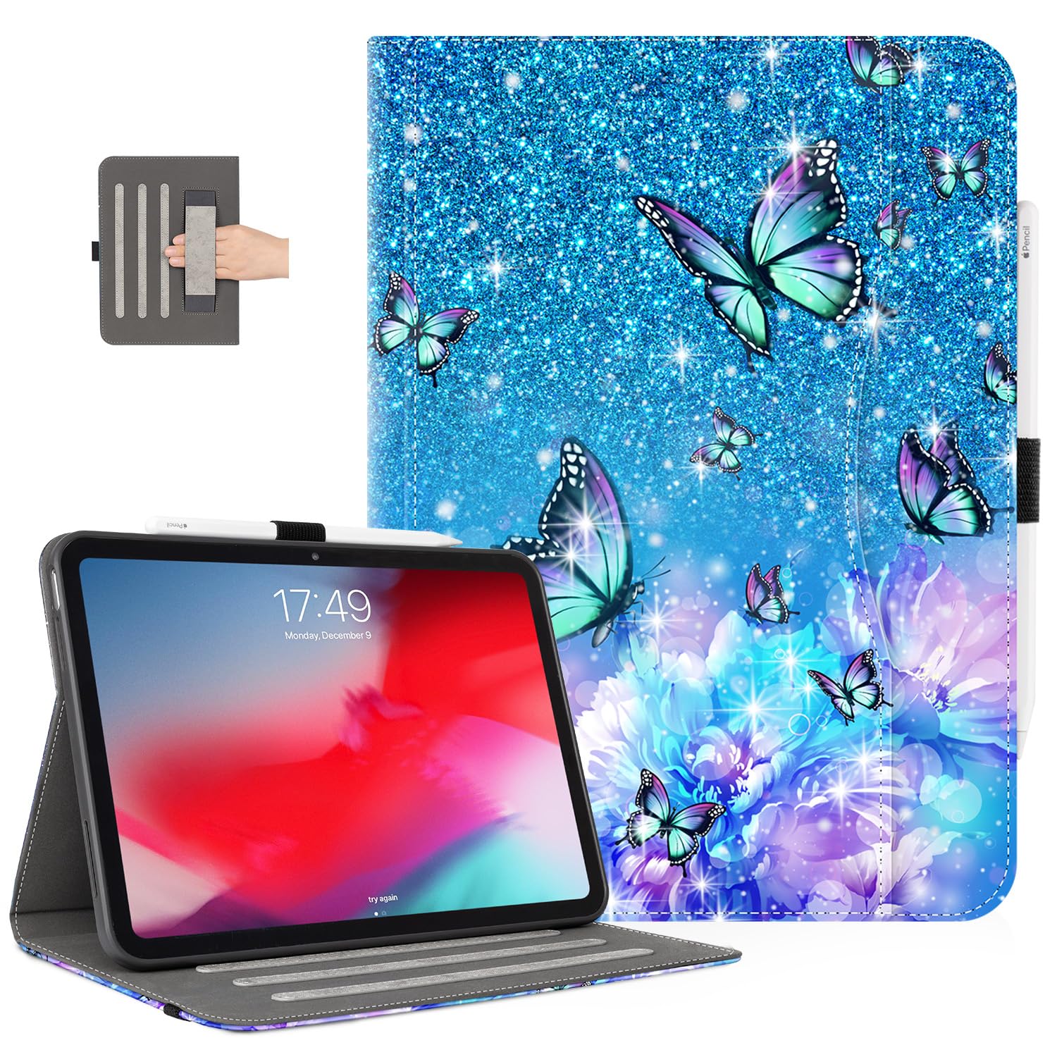 Photo 1 of ***SIMILAR PRODUCT*** for iPad (A16) Case 11th Generation 2025, iPad 10th Generation Case Kids Men Women Shockproof with Pencil Holder, Multi-Angle Adjustable Stand View Pocket/Hand Strap/Auto Wake Sleep, Flowers Butterfly