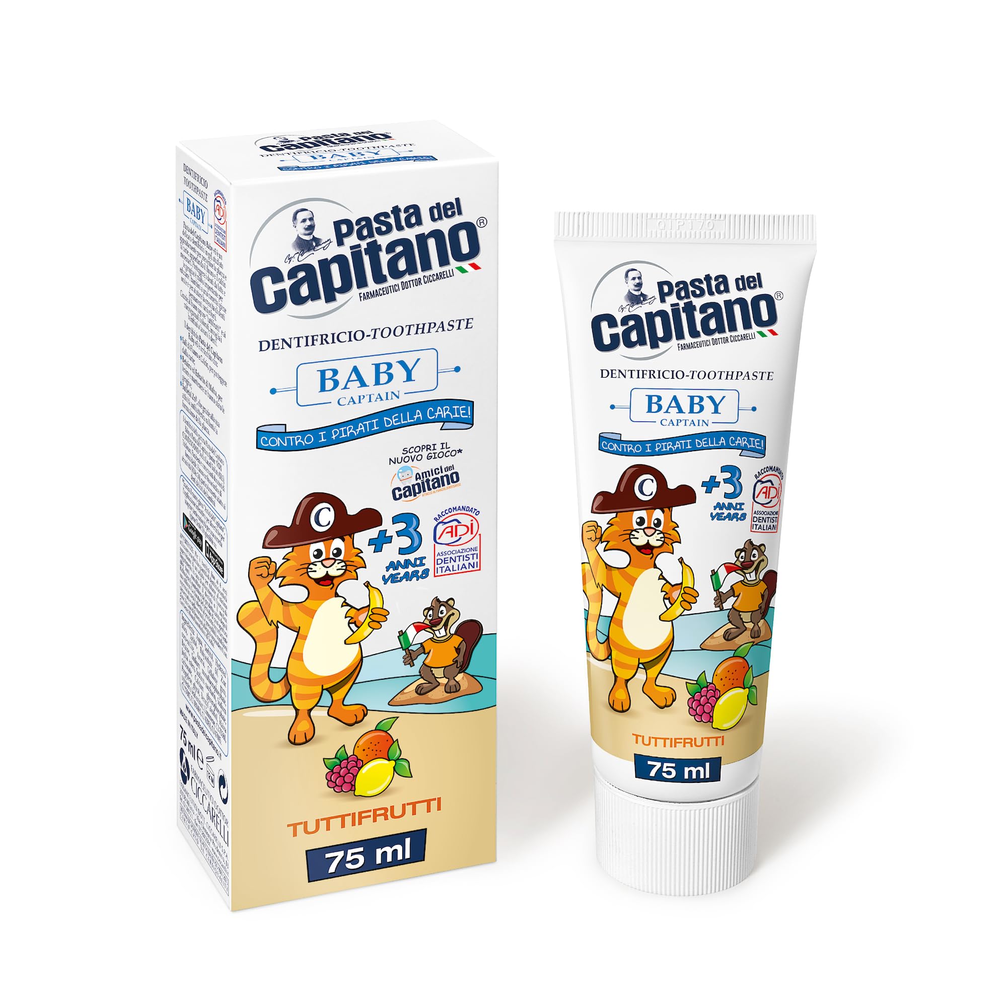 Pasta del Capitano Baby/Junior Plus 3 Years Toothpaste, Tuttifrutti