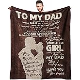 Sbangtu Dad Gifts from Daughter, Birthday Gifts for Dad from Daughter Blankets 60"x50", Birthday Present for Father from Kids, Best Presents for Father