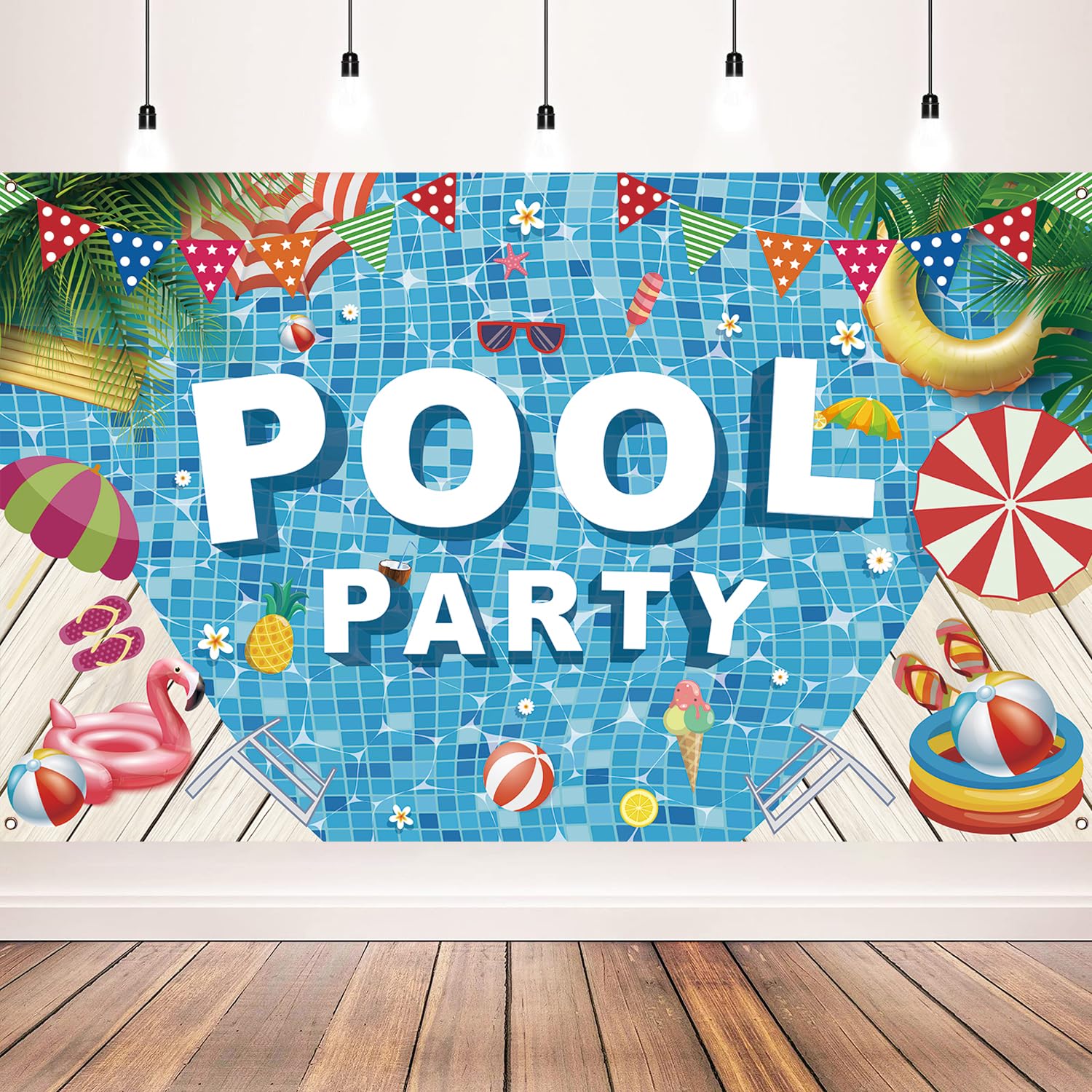 Pool Part Backdrops Pool Party Backdrop,Pool Banner for Pool Party Decorations, Swimming ...