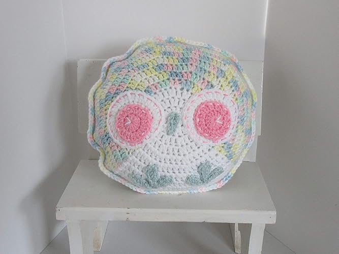 Amazon Com Baby Colors Crochet Owl Pillow Handmade