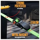 FORTEM Ratchet Straps 748kg 4 Pack 4.6m x 2.54cm with Soft Loops view 2