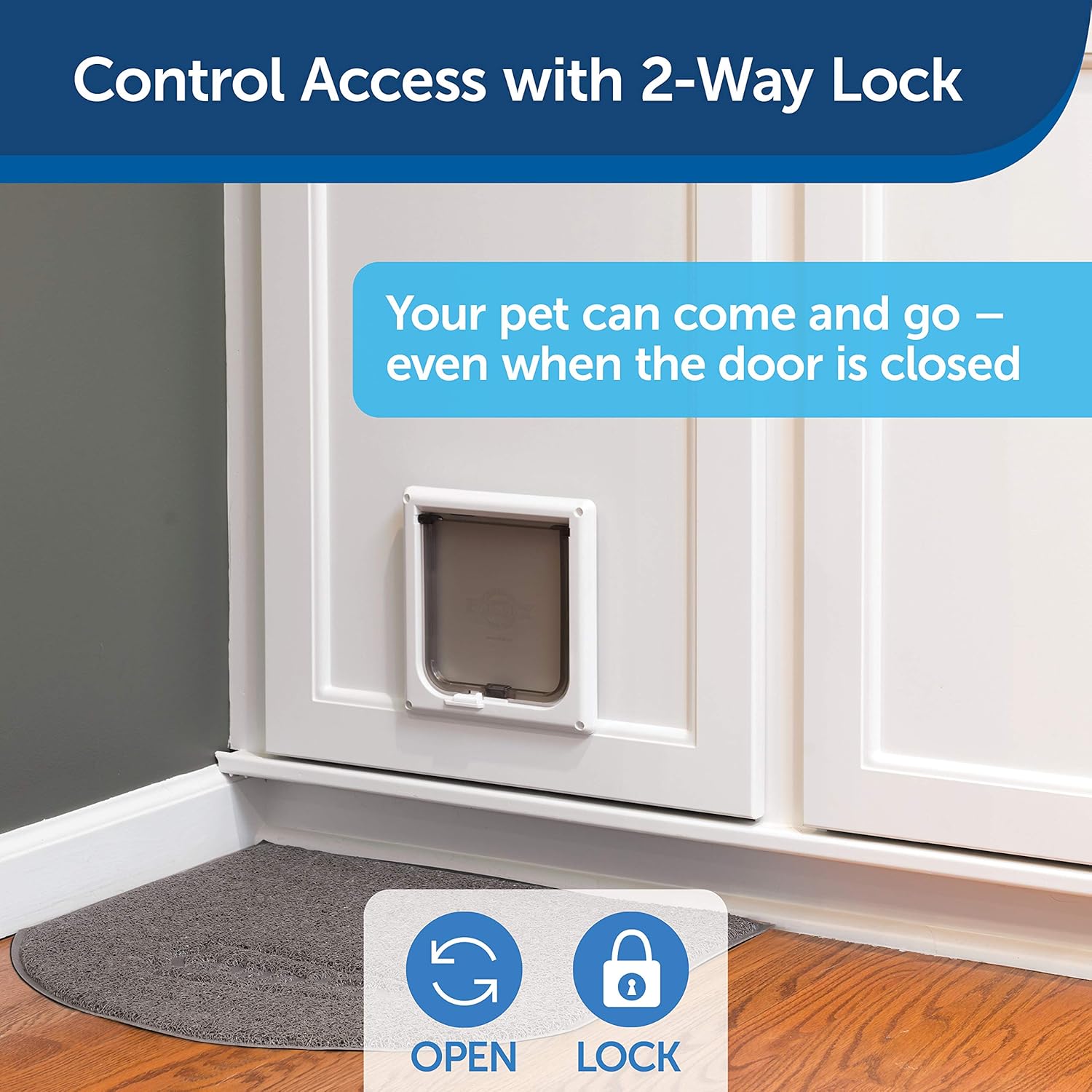 PetSafe Interior 2-Way Locking Cat Door - Indoor Pet Flap - Hides Litterbox or Food - DIY Installation : Pet Doors : Pet Supplies