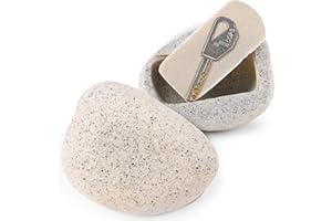 BarGifts Fake Rock Key Hider Safe for Outdoor Garden or Yard, Large Size Fake Stone Hidden Safe - Looks Stone- Hide A Key Outside in Rock