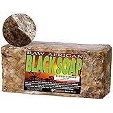 Premium African Black Soap - Pure 1 pound Bulk. Raw Organic Soap for Acne, Dry Skin, Rashes, Burns, Scar Removal, Face & Body Wash, From Ghana West Africa - Authentic African Moisturizer