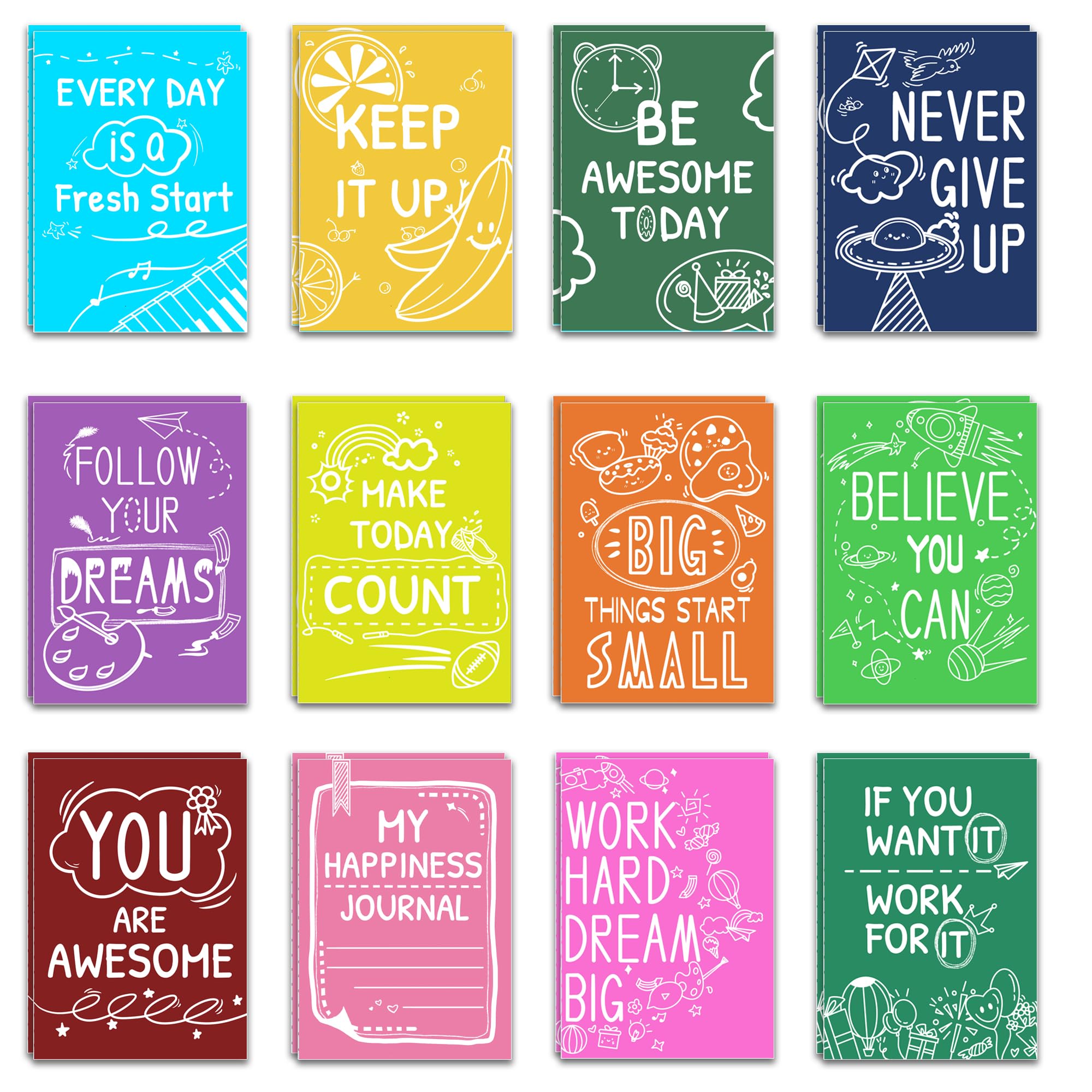 Photo 1 of Vusnud 24 Packs - Gifts in Bulk Mini Inspirational Notebooks for Kids Party Favors, Small Motivational Notepads for Students, Cute Notebooks Back to School Gifts from Teacher