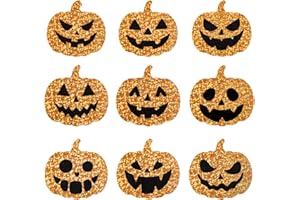 SEALMIC 2 Inch Halloween Pumpkin Stickers Orange Laser Pumpkins Sticker for Gift Candy Bags Envelope Card Trick or Treat Labels Tags for DIY Crafts Party Favors Supplies Halloween Decorations 9 Designs 108PCS