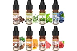 MULOEN Food Flavoring Oil - Concentrated Candy Flavoring, 8 Lip Gloss Flavoring Oil, Cake Flavoring for Baking, Drinks, Cooking, Slime Making, Water & Oil Soluble - 0.25 Fl Oz