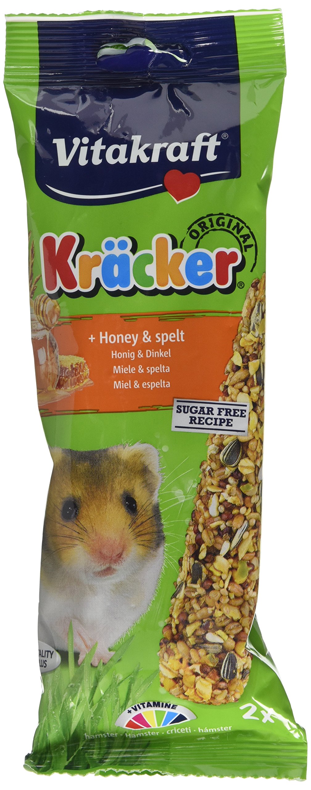 Vitakraft Kracker Hamster Small Animal Food Honey-Spelt, Pack of 5