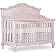 Evolur Aurora 5-in-1 Convertible Crib in Dusty Rose, Greenguard Gold Certified, Features 3 Mattress Height Settings, Sturdy and Spacious Baby Crib, Wooden Furniture