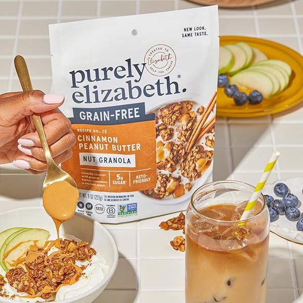PURELY ELIZABETH, GRANOLA PEANUT BUTTER COLLAGEN GRAIN FREE, 8 OUNCE
