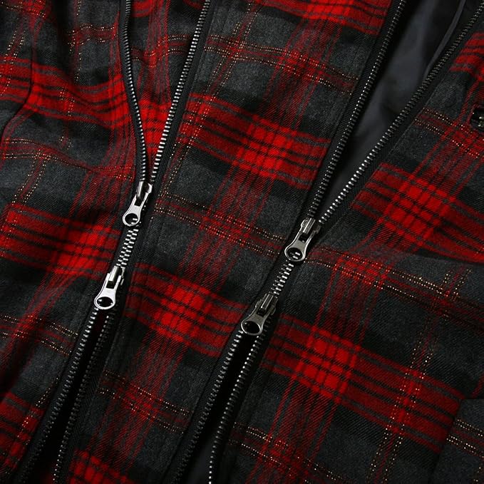 Amazon 赤チェックドレープ ライダースジャケット メンズ 3l レッドチェック ウェア シューズ コート ジャケット 通販