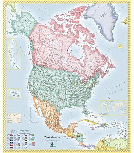 Amazon.com: National Geographic: North America Physical Wall Map