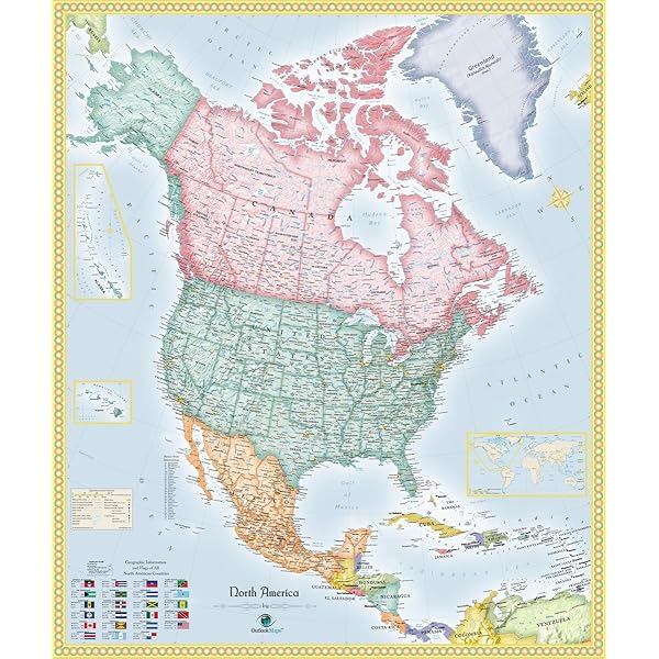 National Geographic North America Wall Map - Classic - Laminated