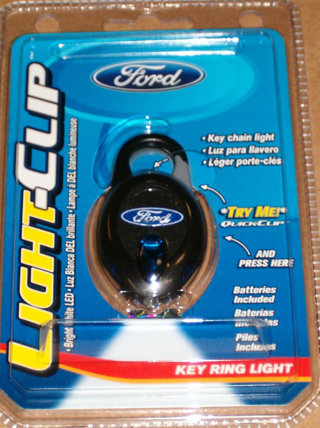 ford keychain amazon on Amazon Com Ford Light Clip Key Ring Light Keychain Automotive