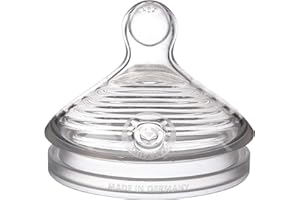 NUK Simply Natural Baby Bottle Nipples - Medium Flow Silicone Extra Soft Anti-Colic Air System BPA-Free Pack of 2