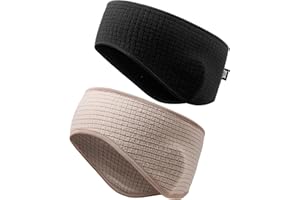 LONGLONG 2 Pieces Winter Fleece Ear Warmer for Women & Men-Moisture Wicking Earmuffs Headband Ear Covers for Cold Weather Running Cycling Ski