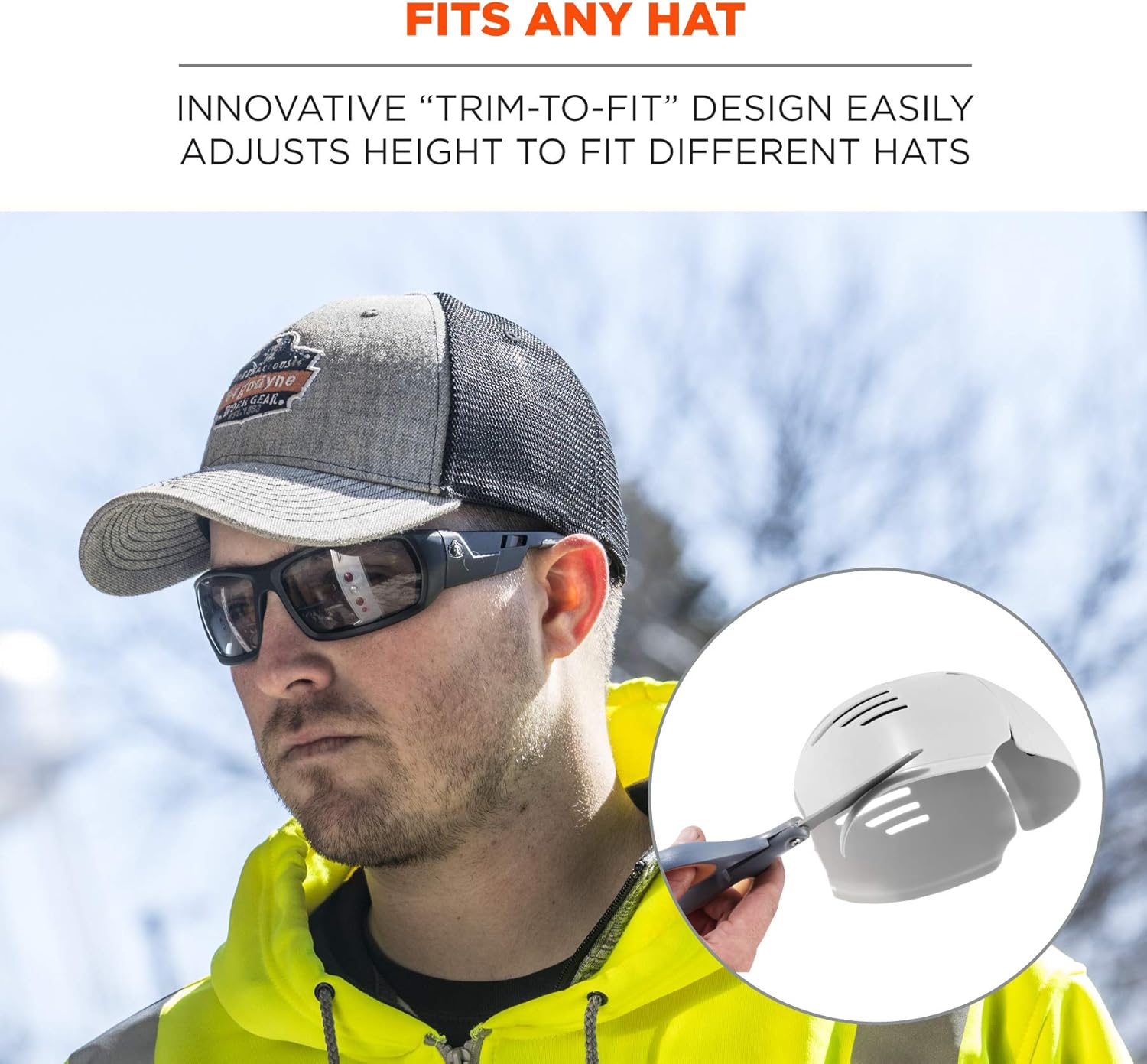 Ergodyne - 23382 Skullerz 8945 Universal Safety Bump Cap Insert, Lightweight, Fits Into Any Baseball Hat, 2-Pack Gray: Home Improvement
