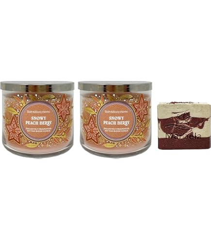 Amazon.com: Snowy Peach Berry- White Barn -Bath Body Care- 3-Wick