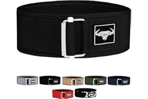 IBRO Quick Locking Premium Weight Lifting Belt - Back Support for Powerlifting, Cross Training & Gym Bodybuilding - 4 Inch Nylon Men and Women with Metal Buckle for Core Stability