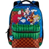 AI ACCESSORY INNOVATIONS Sonic The Hedgehog Backpack, Boys &amp; Girls Featuring Sonic, Tails, and Knuckles,16&rdquo; Bookbag w/Molded Sonic Dangle, Blue
