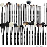 Bueart Design 42Pcs PRO Grade Makeup Brushes Set Ultra Soft (Black) | Real Natural Goat Hair Contains Powder Foundation Ultimate Blending Make up Brush Blush