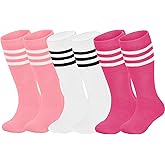 ENBAOHUI 3 Pairs Toddler Soccer Socks - Kids Boys Girls Knee Socks