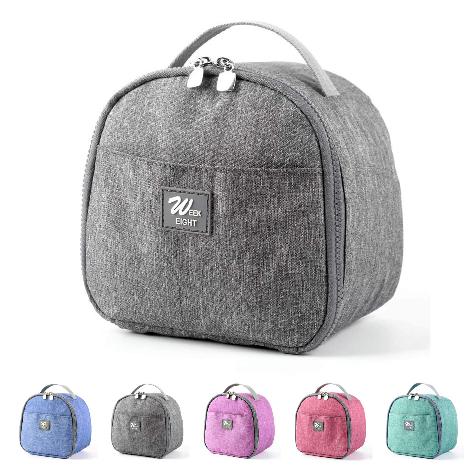 KEAIDUO Small Lunch Bag Insulated Thermal Lunch Box for Women Men Kids Leakproof Waterproof Lunch Cooler Tote Bag for School Work Picnic Camping Grey