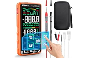 FKM Pro Digital Multimeter, Compact & Rechargeable Voltmeter w/ 5″ Touch Screen, Auto-Ranging,TRMS 6000 Counts, High Accuracy