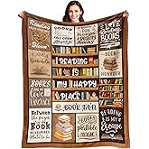 Book Lovers Gifts - Gifts for Book Lovers Women - Gifts for Readers - Reading Blanket - Books Club Librarian Bookworm Bookish Blanket Present for Women - Christmas Graduation - Throw Blanket 50"x60"