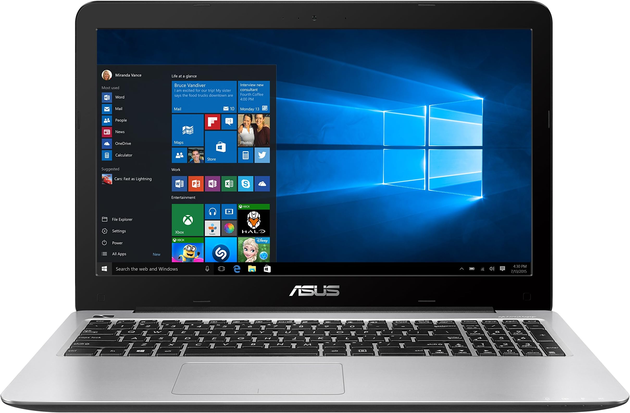 ASUS F556UA-EB71 Notebook 15.6" FHD, Intel Dual-Core i7 8GB DDR3 1TB Windows 10, Dark Blue