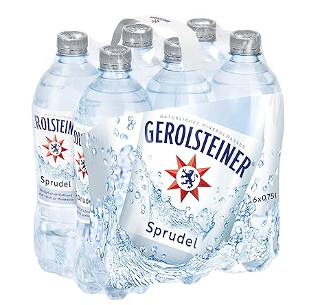 Gerolsteiner Sprudel / Natürliches Mineralwasser mit viel Kohlensäure und wertvollem Calcium und Magnesium / 6 x 0,75 L PET E