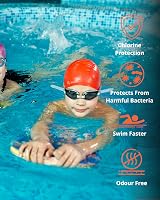 JIMJOOS Kids Swimming Cap Silicone 3–14 Years Anti-Slip Orange view 4