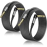 Aqdocvf 2-Pack 1/4 Inch TRS Instrument Cable 10FT, Premium TRS Cable-Noise Free and Long-Lasting Stereo 6.35 Balanced Interconnect Line for Electric Guitar, Bass, Keyboard, Speaker, Mixer, Amplifier