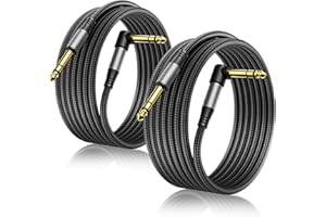 Aqdocvf 2-Pack 1/4 Inch TRS Instrument Cable 10FT, Premium TRS Cable-Noise Free and Long-Lasting Stereo 6.35 Balanced Interconnect Line for Electric Guitar, Bass, Keyboard, Speaker, Mixer, Amplifier
