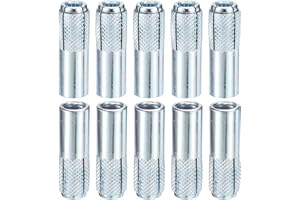 DTGN 1/2" x 2" Drop-in Anchors - 15 Pack - Good for Dry Walls Hollow Bricks Plaster - Carbon Steel Sleeve Anchors Tool Expans