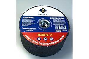 SIGNI 4 inch Silicon Carbide Grinding Stone with 5/8 Arbor for Grinding Masonry (36 Grit)