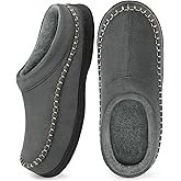 ATHMILE Mens House Shoes Fuzzy Warm Moccasin Memory Foam House Slippers for Men Cozy Winter Mens Slippers for Home Bedroom Indoor Outdoor