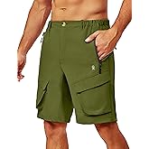 Little Donkey Andy Men's Quick Dry Stretch Cargo Shorts for Hiking Camping Travel Olive M
