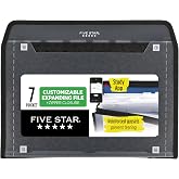 Five Star Expanding File Organizer + Study App, 7-Pocket Accordian File Organizer, Zipper Closure, Holds 8-1/2" x 11" Paper, Black (350099A-ECM)