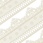 Edible Cake Lace Lattice with Small Daisy Ivory White 14-inch 10-piece Set | Large, Pre-Made, Ready to Use