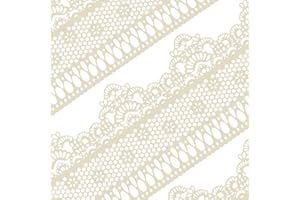 Funshowcase Ready to Use Edible Cake Lace Lattice with Small Daisy Ivory White 14-inch 10-piece Set